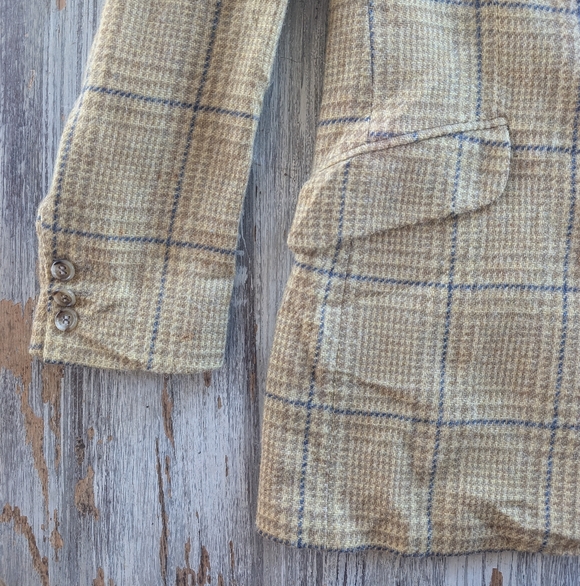 Vintage Magee Donegal Mist Irish Tweed Plaid Blazer Wool Cashmere Womens 10 - Picture 3 of 10